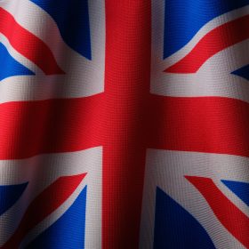 Bandiera del Regno Unito in movimento